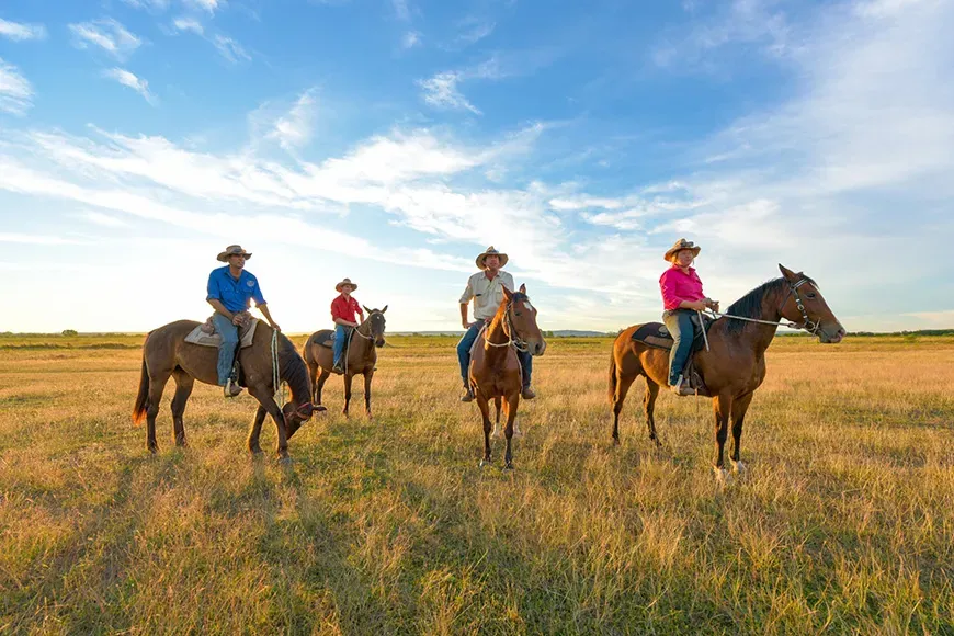 Bullo River Station people on horseback